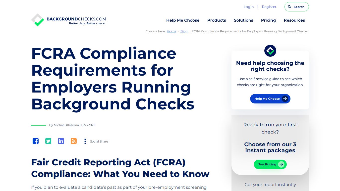 FCRA Compliance Requirements for Employers Running Background Checks