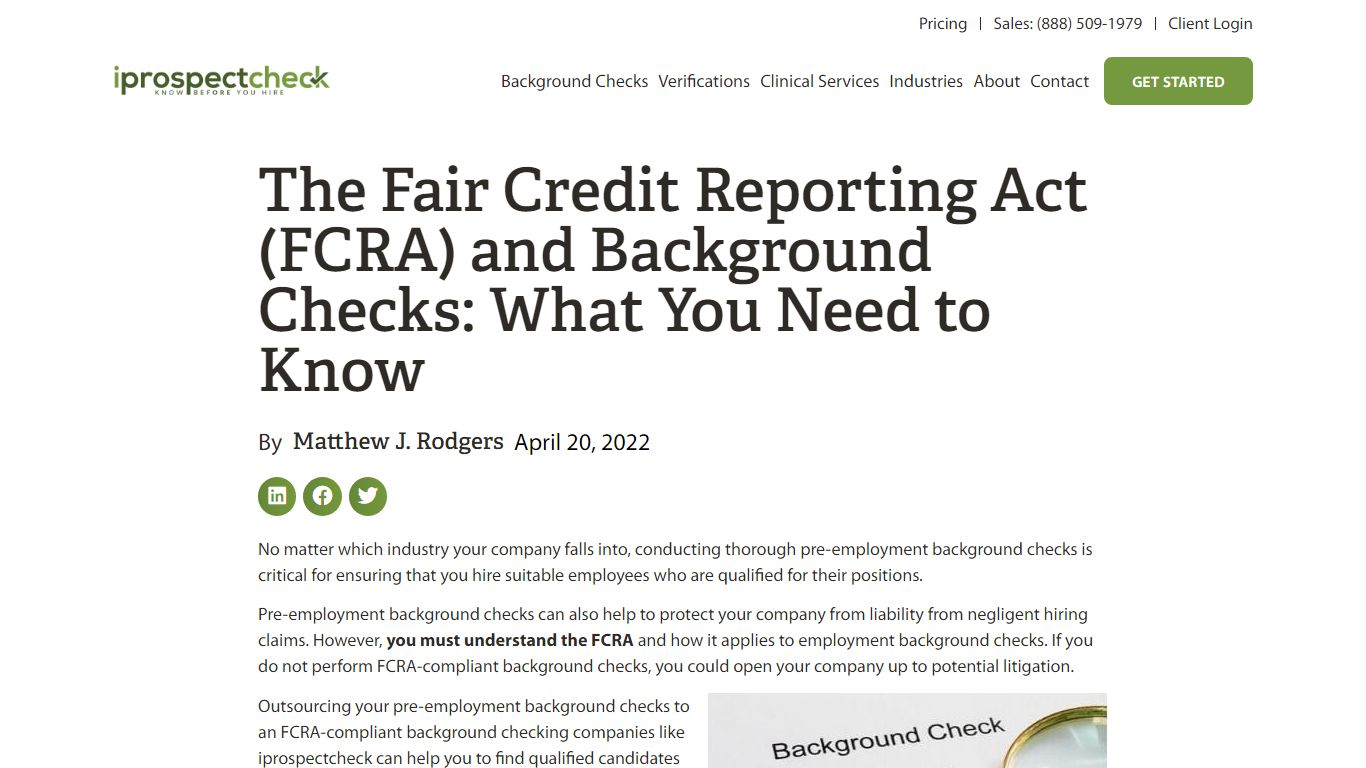 The Fair Credit Reporting Act (FCRA) and Background Checks: What You ...